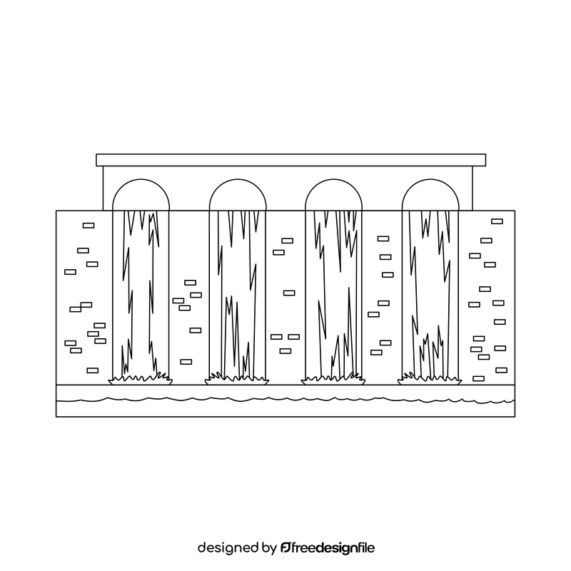 Dam drawing black and white clipart