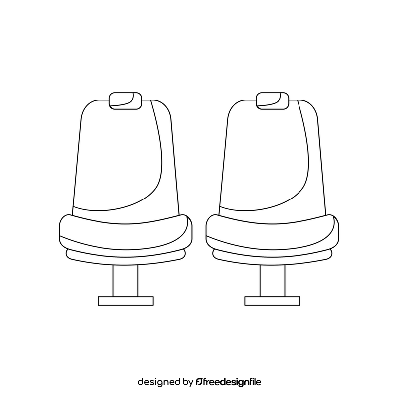 Bus seats black and white clipart