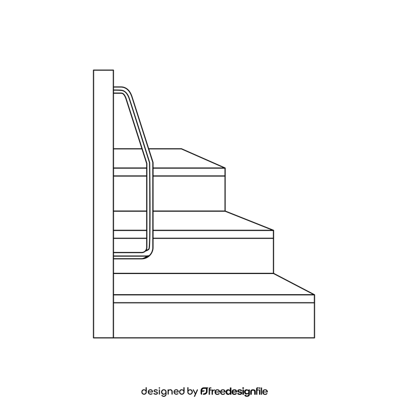 Steps drawing black and white clipart