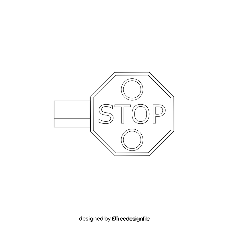 Stop sign black and white clipart
