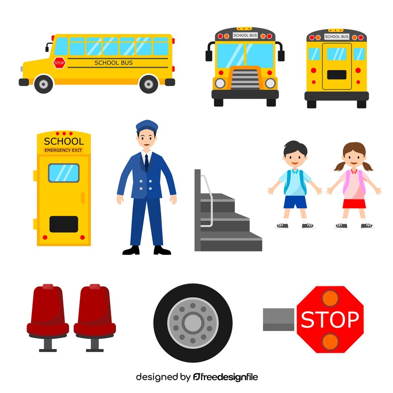 School bus set vector