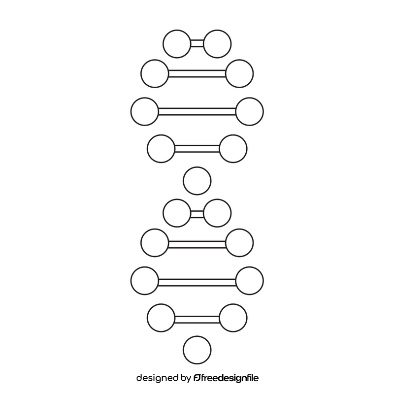 DNA drawing black and white clipart