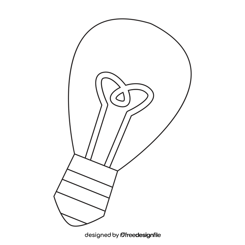 Light bulb drawing black and white clipart