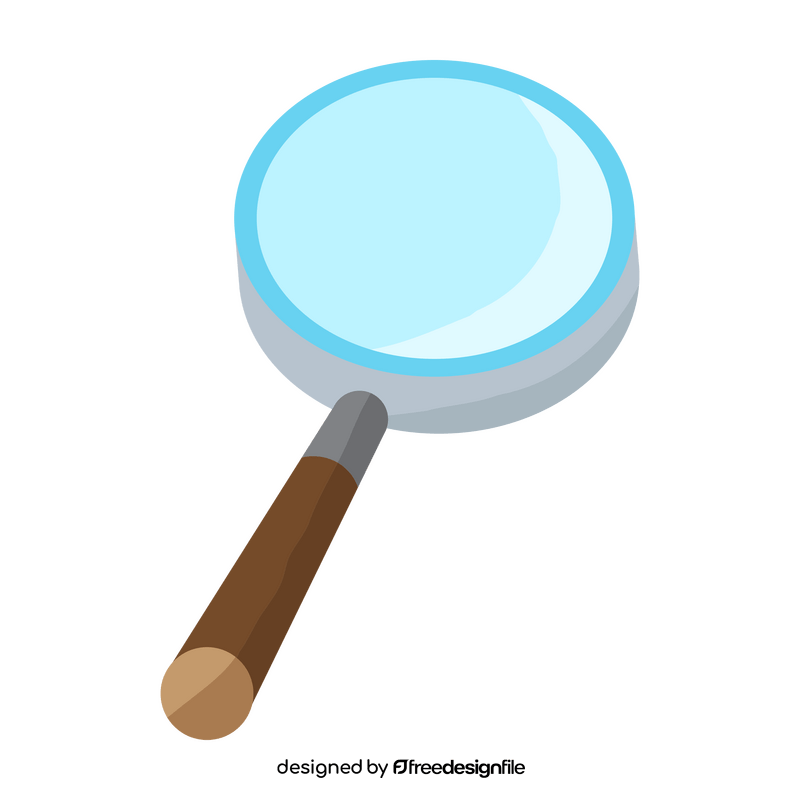 Magnifying glass, magnifier cartoon clipart