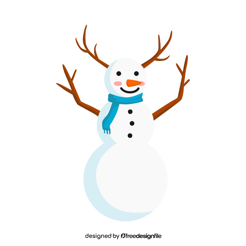 Cute cartoon snowman clipart