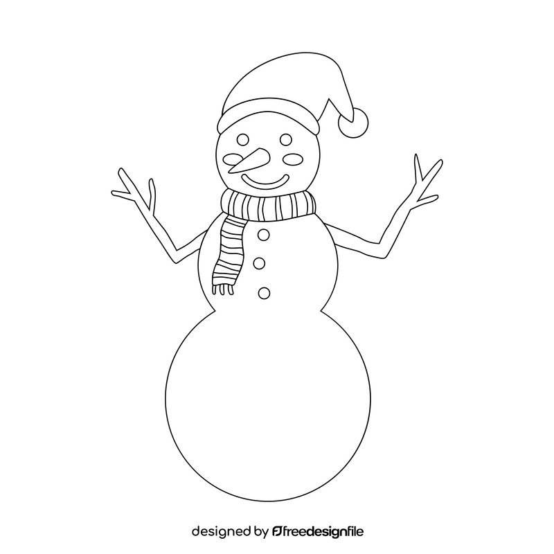 Christmas snowman drawing black and white clipart free download