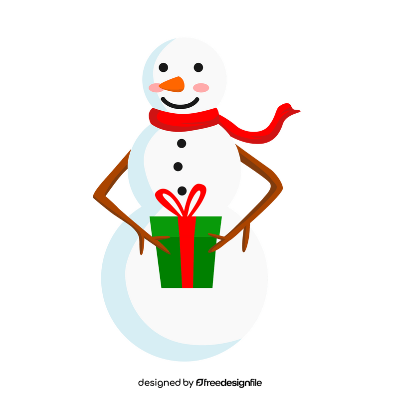 Christmas snowman cartoon clipart