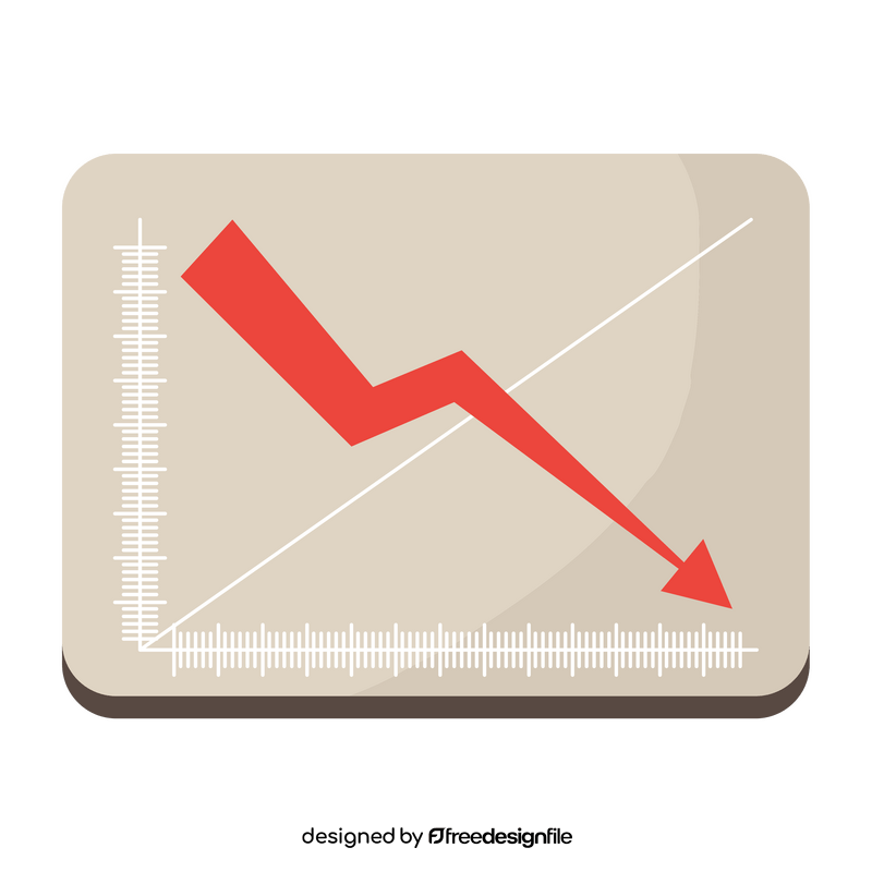 Graph decline, arrow clipart