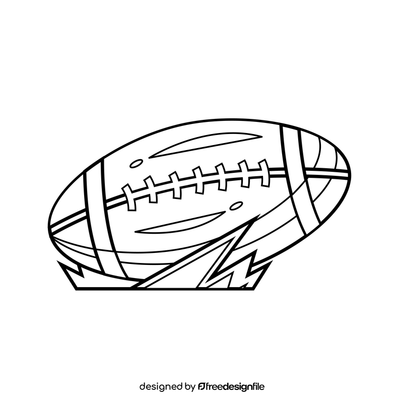 Super Bowl, American football ball drawing black and white clipart