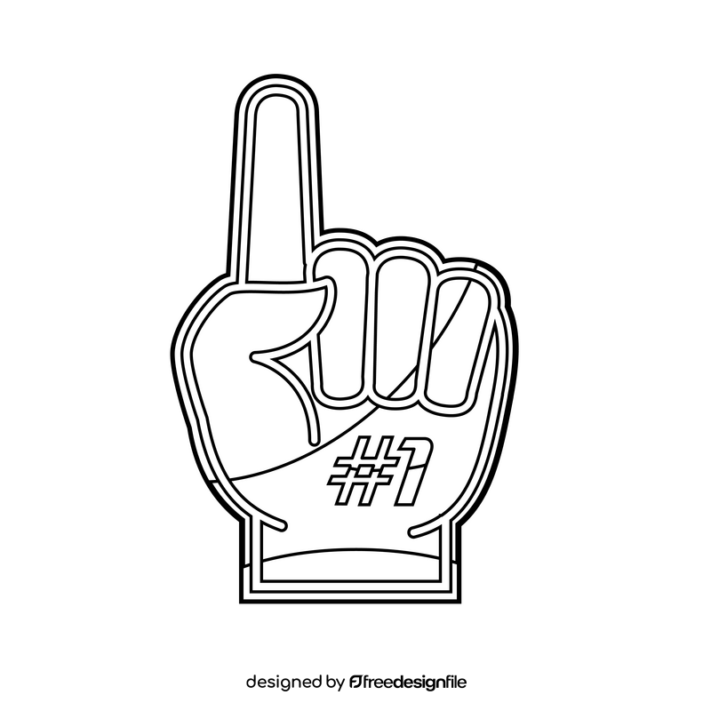 Foam finger, Super Bowl drawing black and white clipart