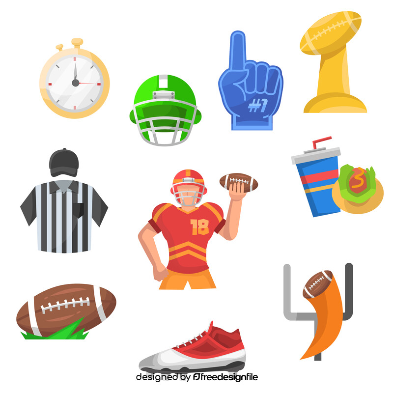 Super Bowl images set vector