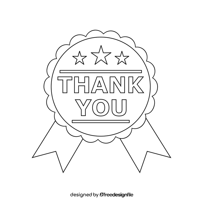 Thank you drawing black and white clipart