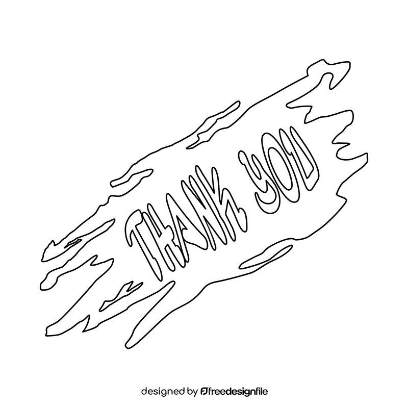 Thank you drawing black and white clipart
