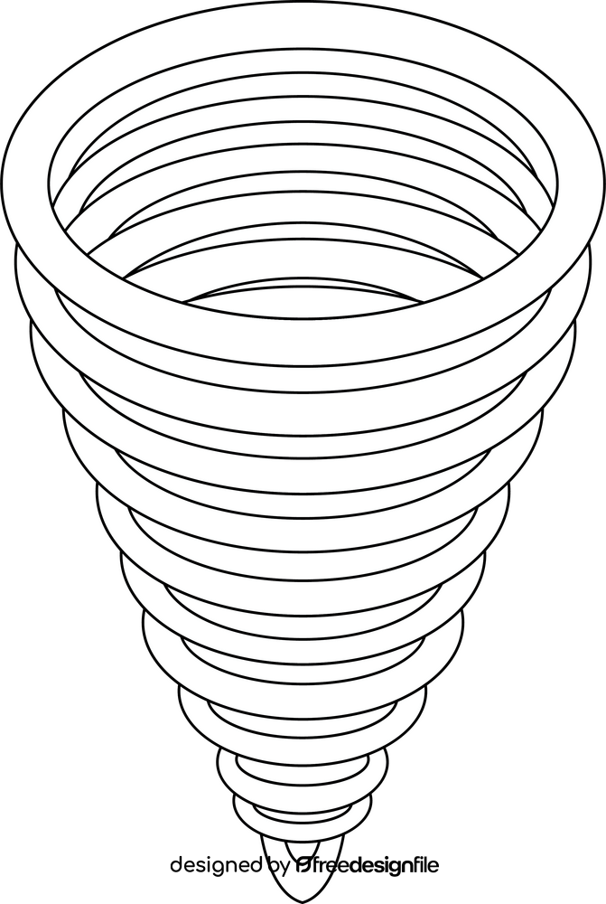 Straight tornado drawing black and white clipart