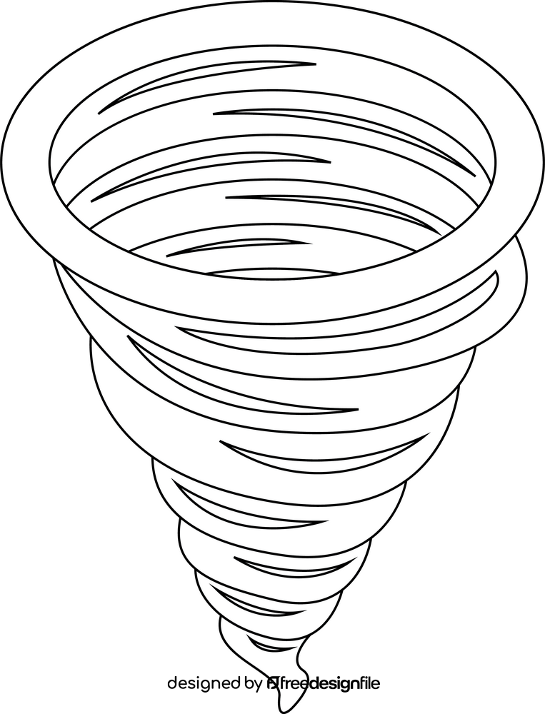Tornado drawing black and white clipart