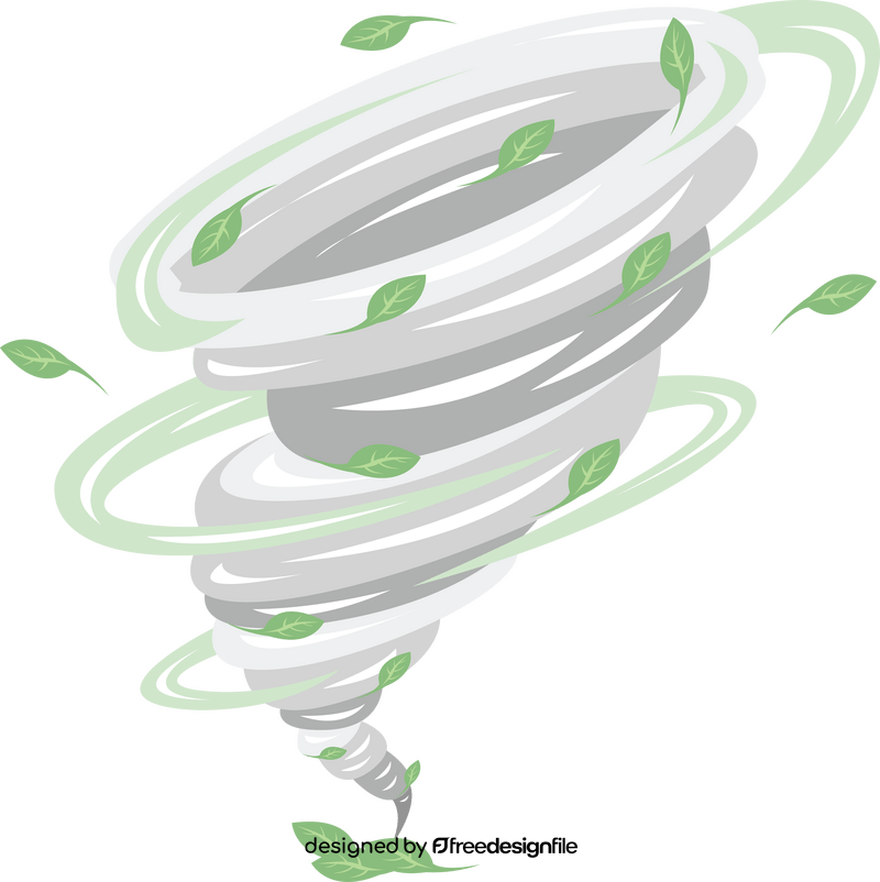 Tornado with leaves clipart