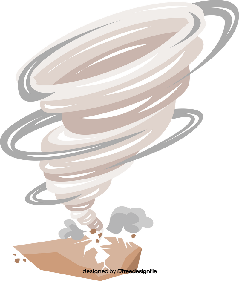 Strong tornado cracking the ground clipart