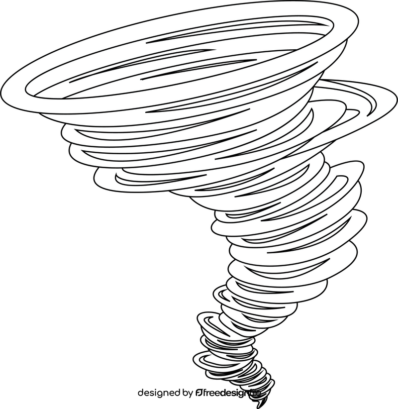 Tornado cartoon drawing black and white clipart