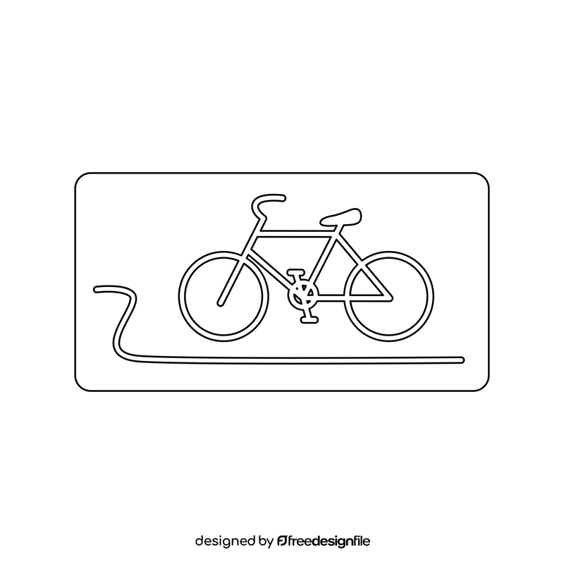 Bike route sign black and white clipart