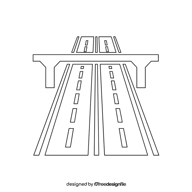 Traffic sign, highway road sign black and white clipart