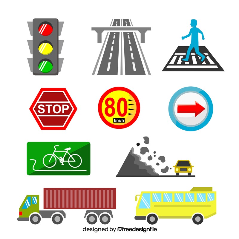 Traffic signs set vector