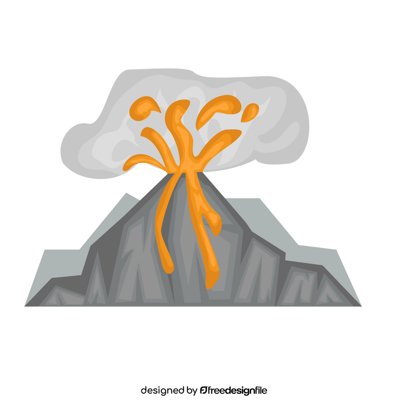 Volcano eruption, mountain clipart