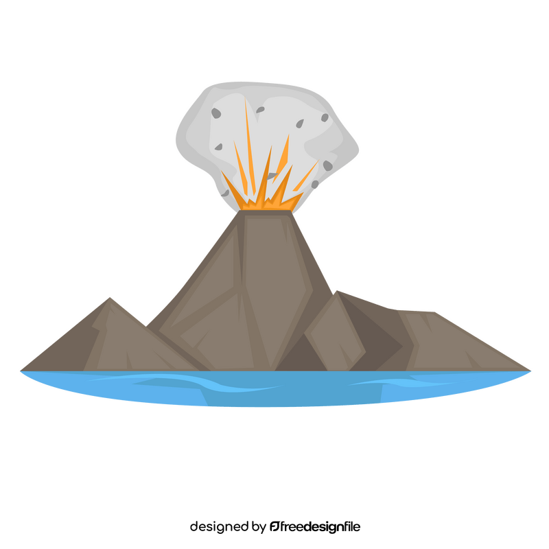 Volcano natural disaster clipart