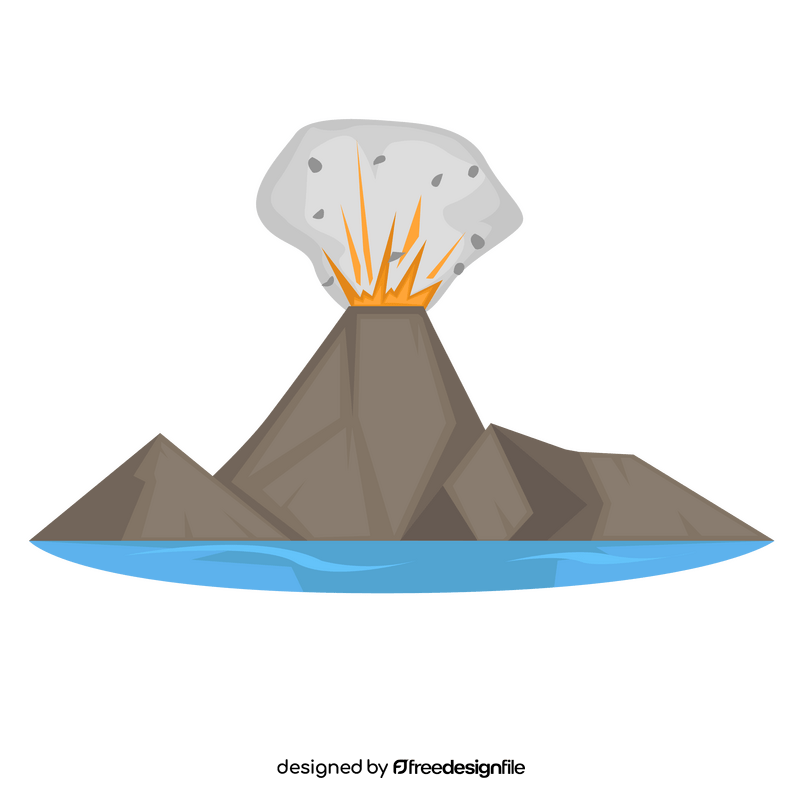 Volcano natural disaster clipart