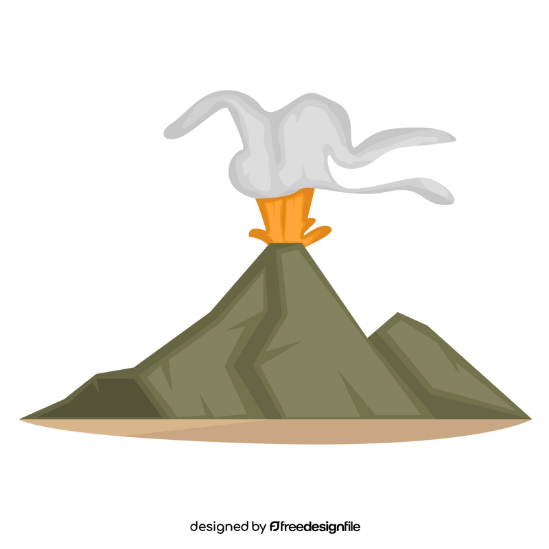 Cartoon volcanic eruption, volcano clipart