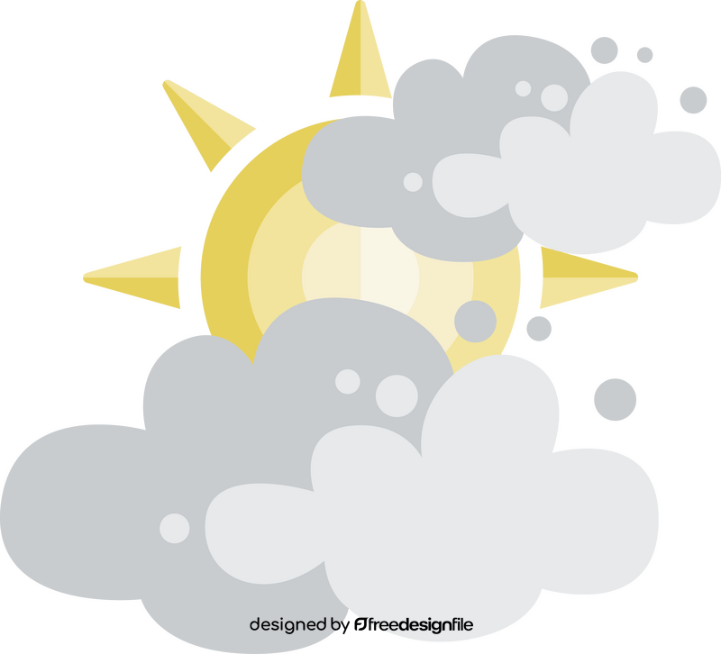 Weather, sun, clouds clipart