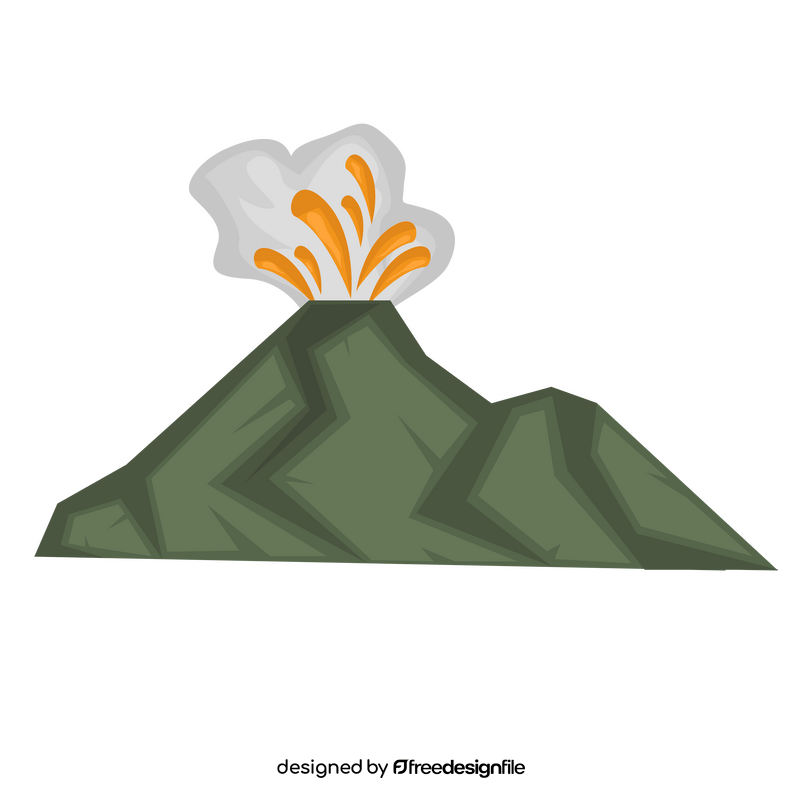 Erupting volcano clipart