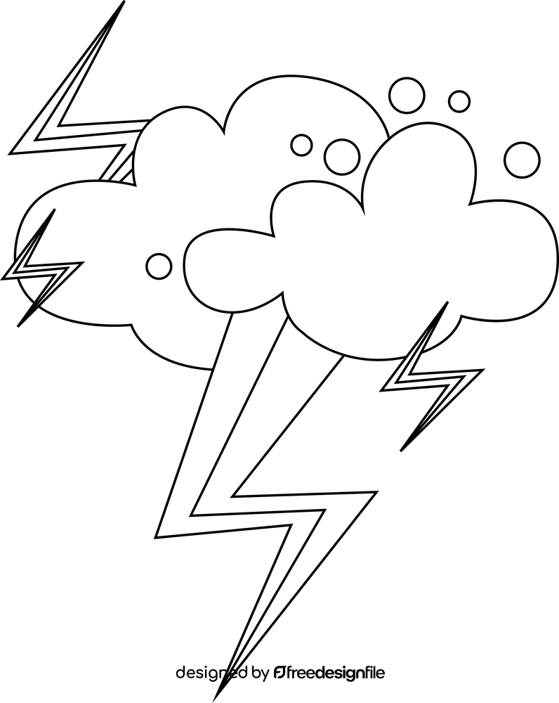 Stormy weather black and white clipart