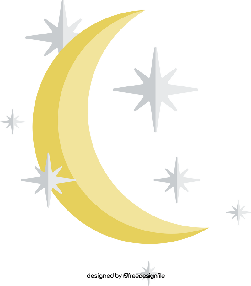 Moon, stars clipart