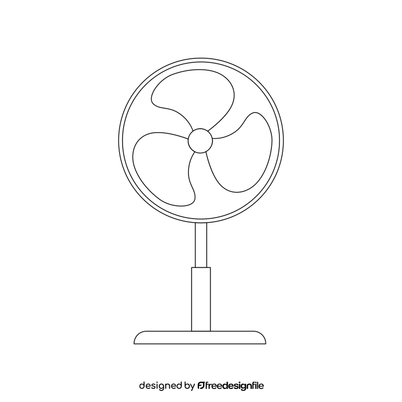 Electric fan drawing black and white clipart