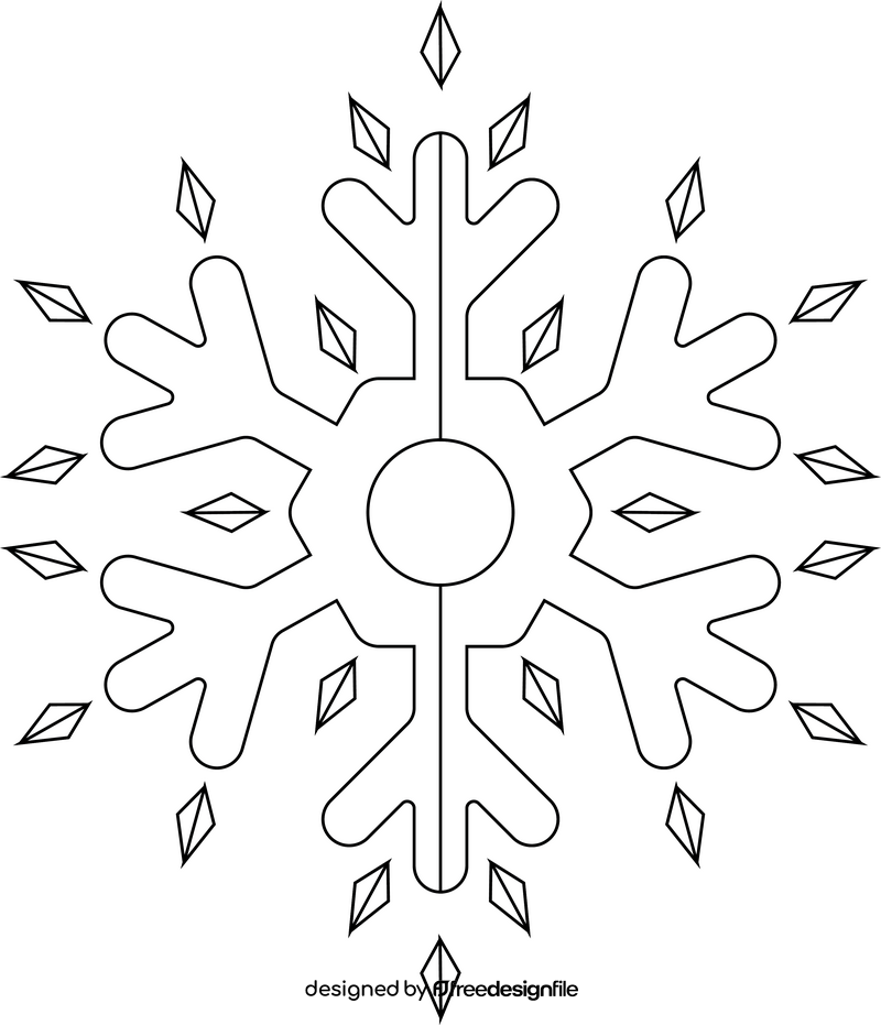 Snowy weather drawing black and white clipart