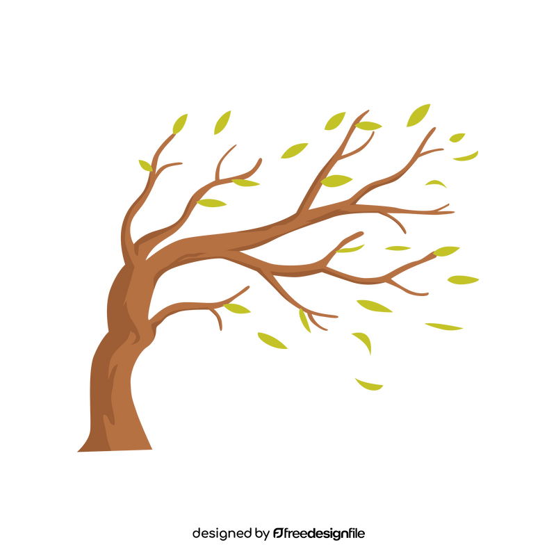 Wind blowing, tree clipart