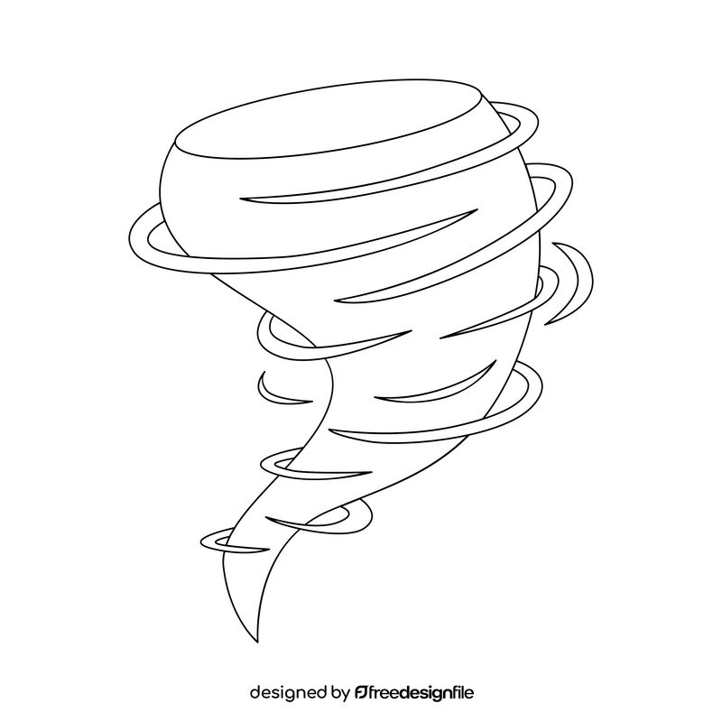 Tornado cartoon drawing black and white clipart