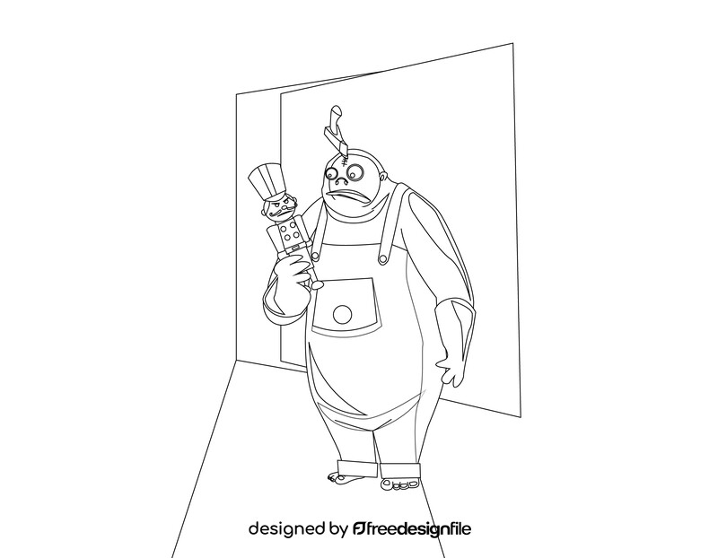 Behemoth cartoon character black and white vector