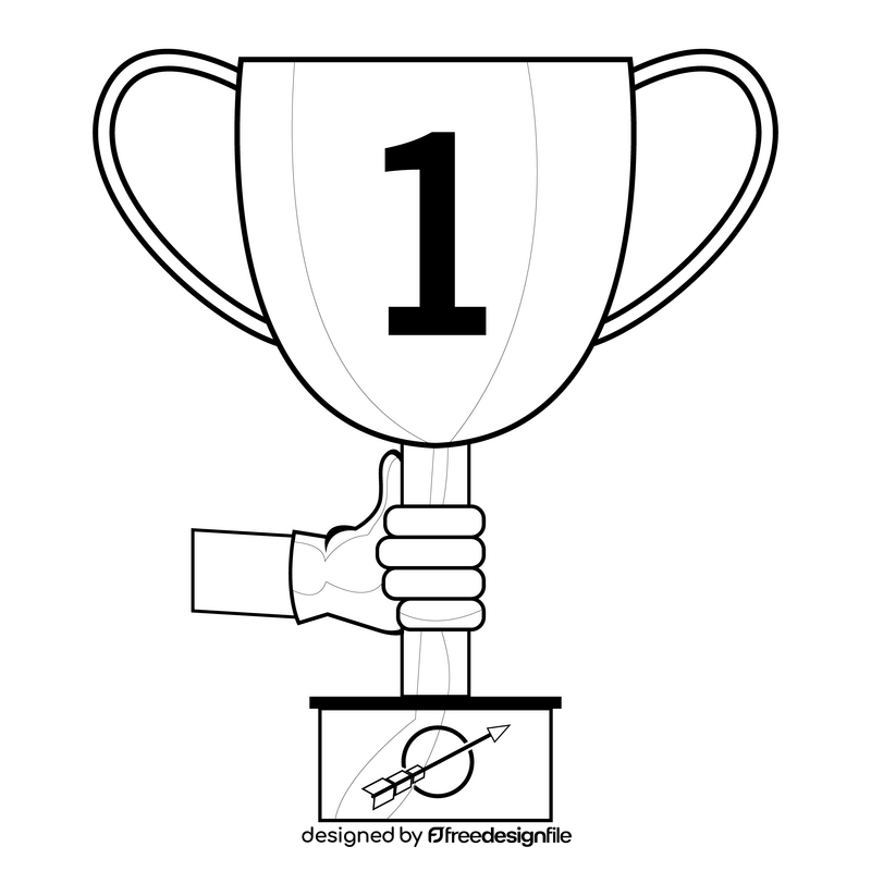 Cup trophy drawing black and white clipart