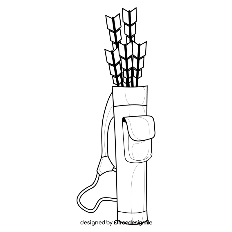 Quiver drawing black and white clipart