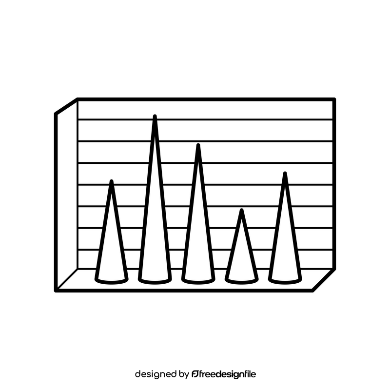 Clustered cone chart black and white clipart