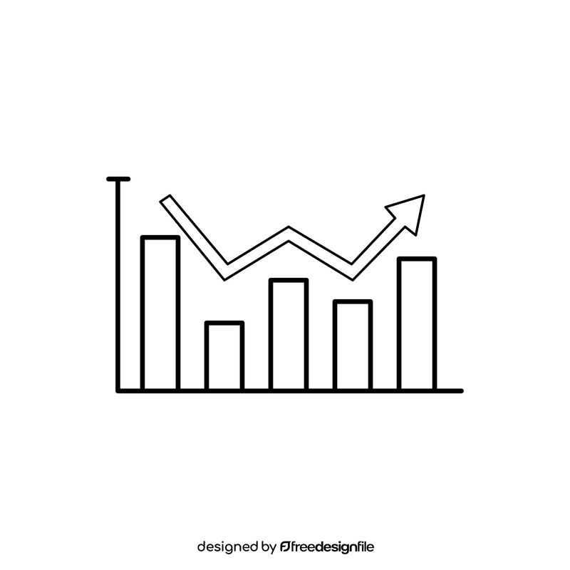 Column graph black and white clipart