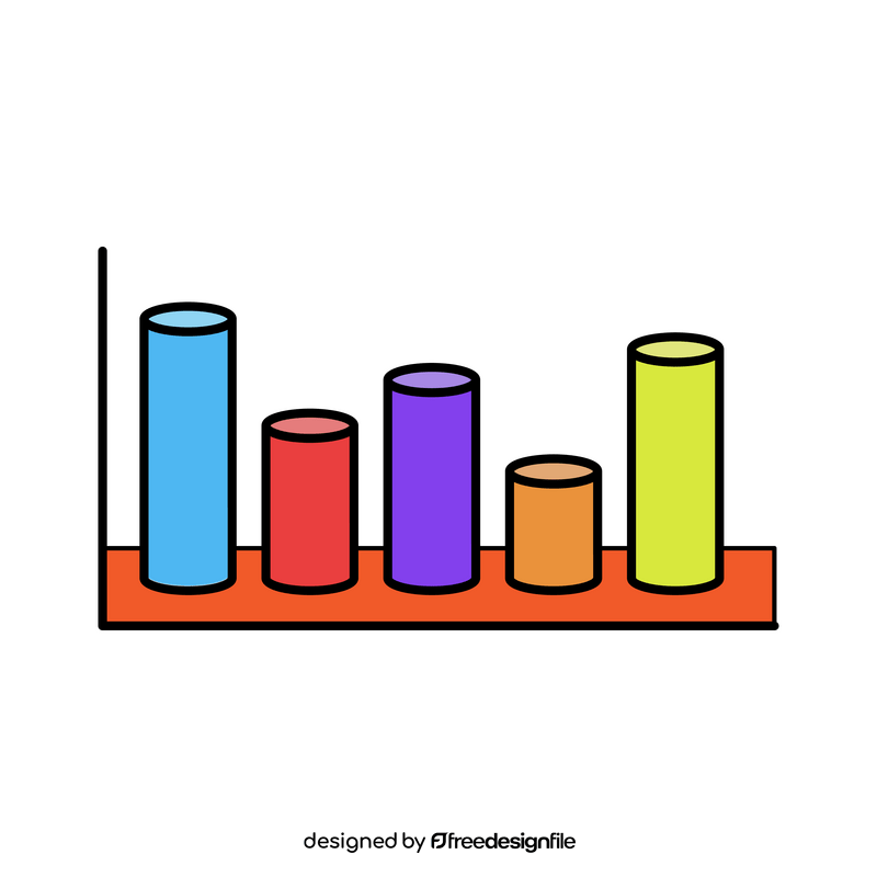 Clustered cylinder chart clipart