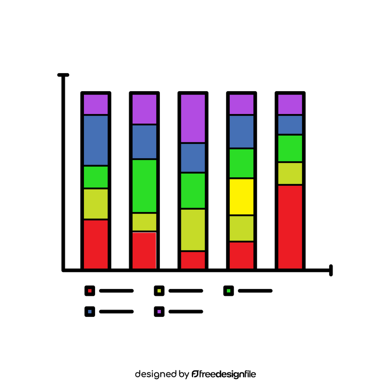 Stacked bar chart clipart