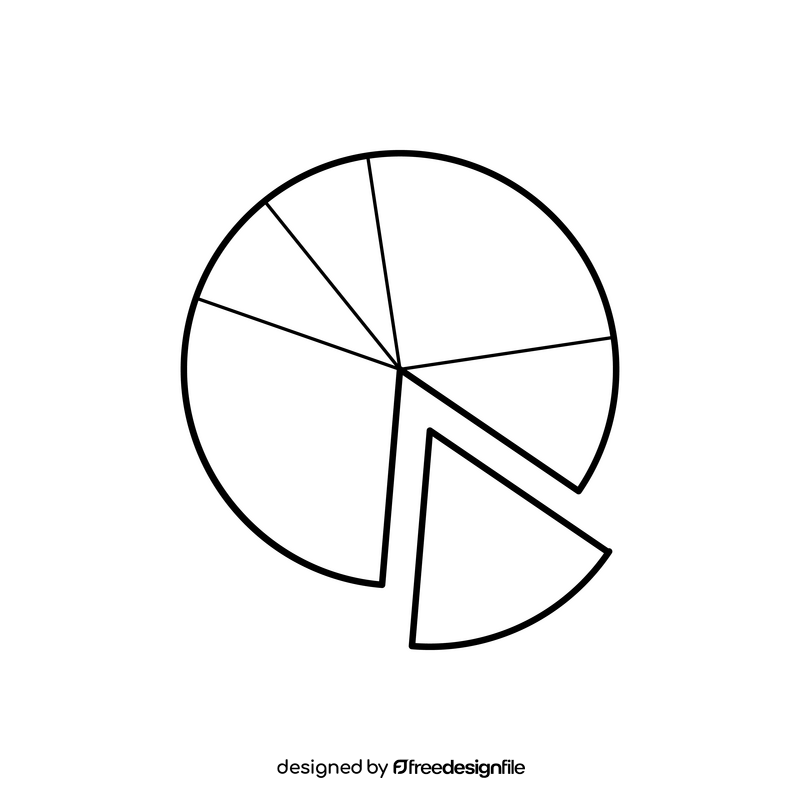 Pie chart black and white clipart