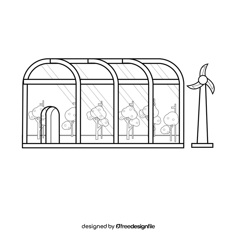 Greenhouse drawing black and white clipart