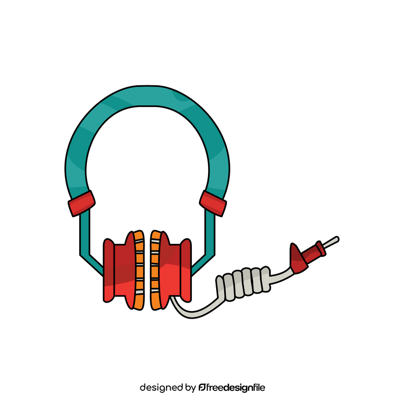 Headphones wired drawing clipart