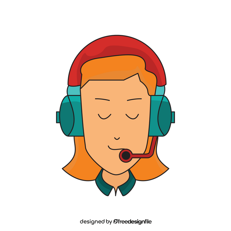 Headphones customer service clipart