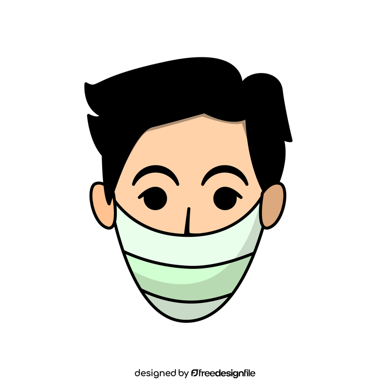 Wearing a facemask drawing clipart