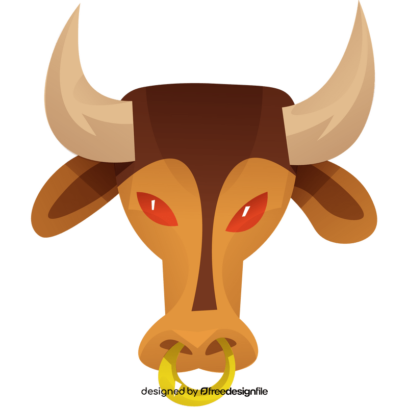 Bull head with nose ring clipart
